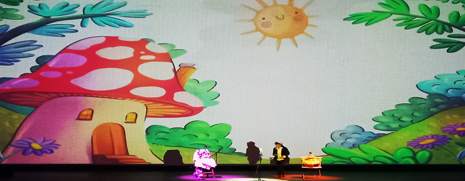 Escenario del videomapping, para evento de Día del Niño