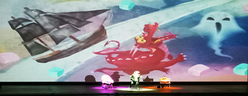 Escenario del videomapping, para evento de Día del Niño