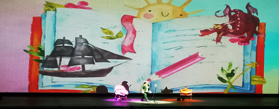 Escenario del videomapping, para evento de Día del Niño